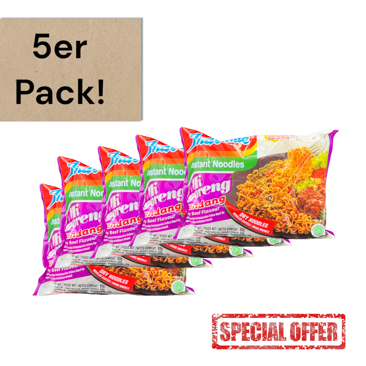 Indomie Mie Goreng Rasa Rendang - 5er Pack - Java Markt