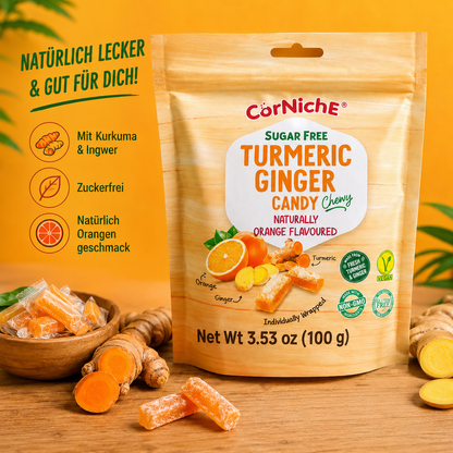 Corniche Turmeric Ginger Chewy Candy Orange 100 g
