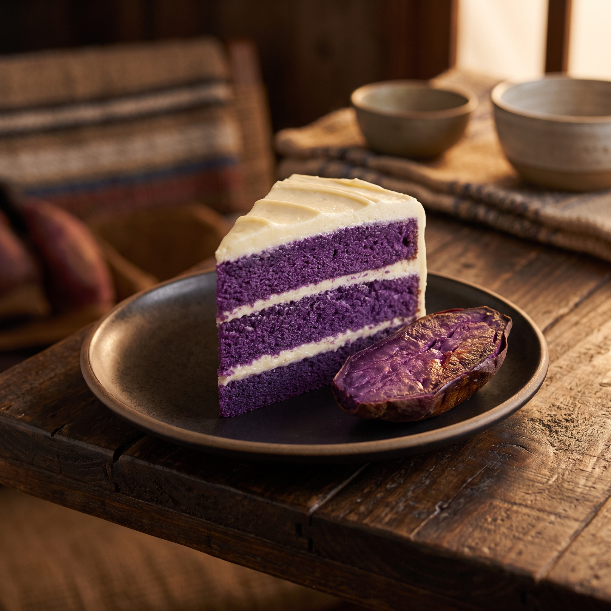 Serviervorschlag: Ube-Kuchen