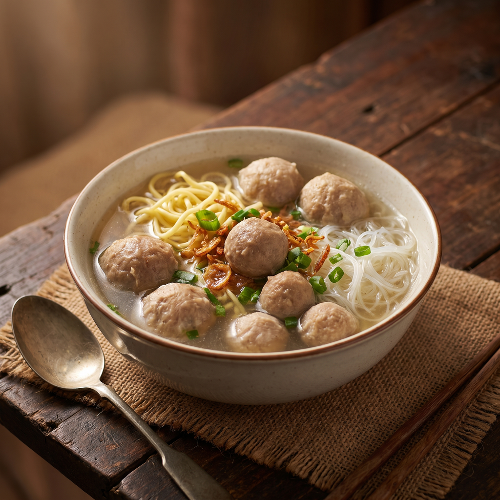 Serviervorschlag: Bakso-Suppe