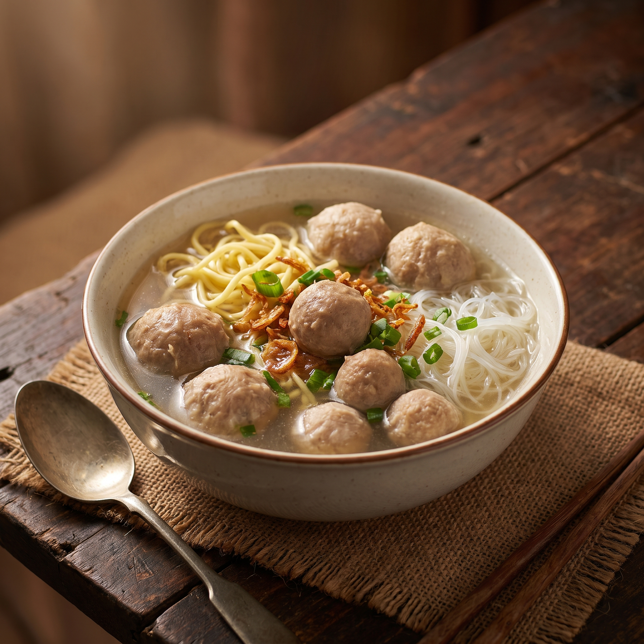 Serviervorschlag: Bakso-Suppe