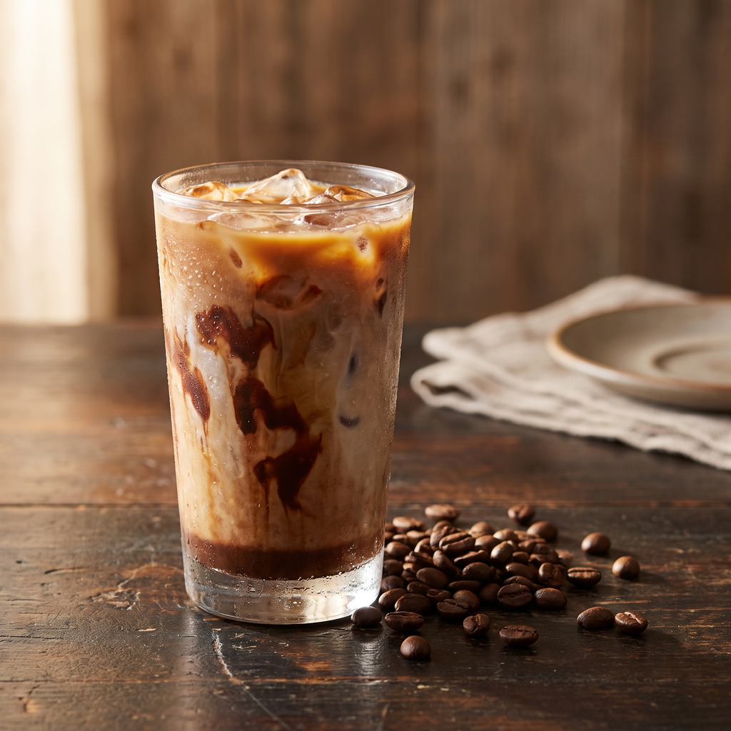 Serviervorschlag: Mocca-Sirupgetränk