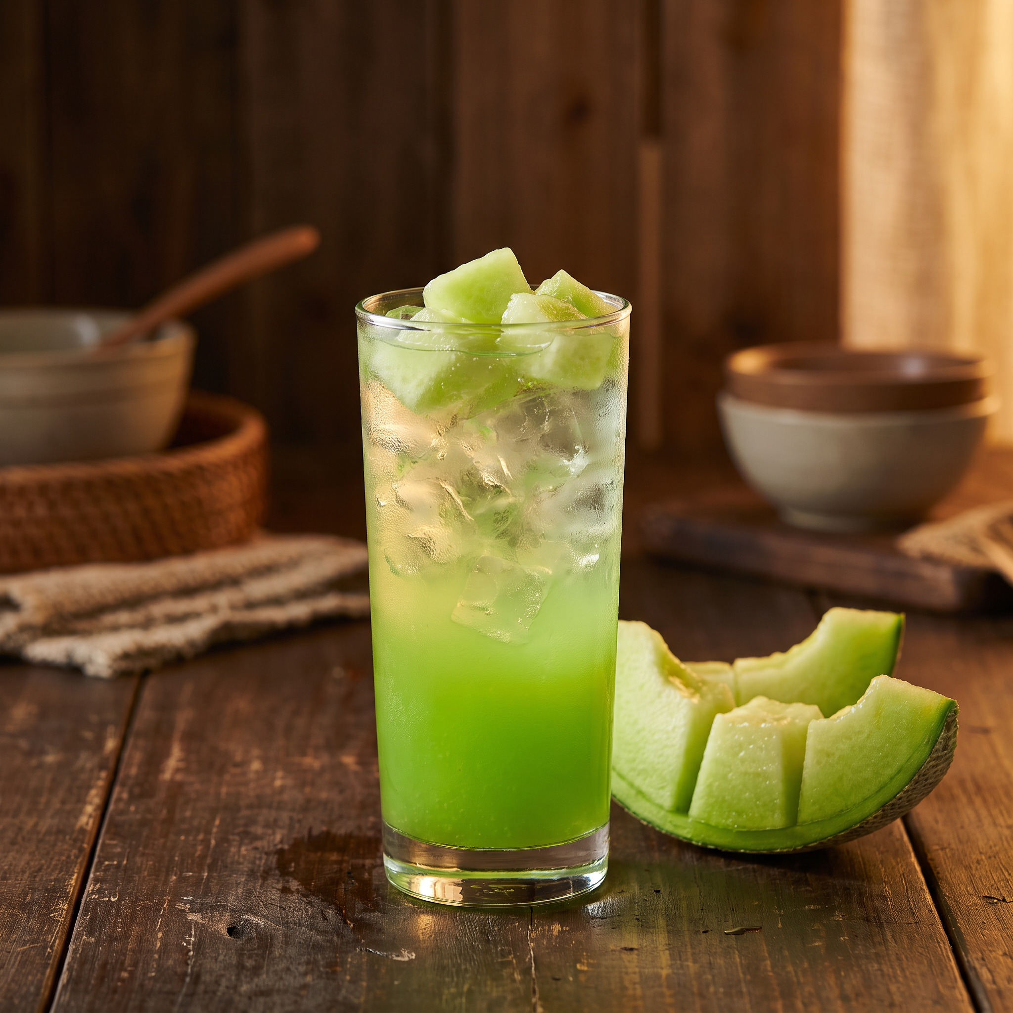Serviervorschlag: Melonen-Sirupgetränk