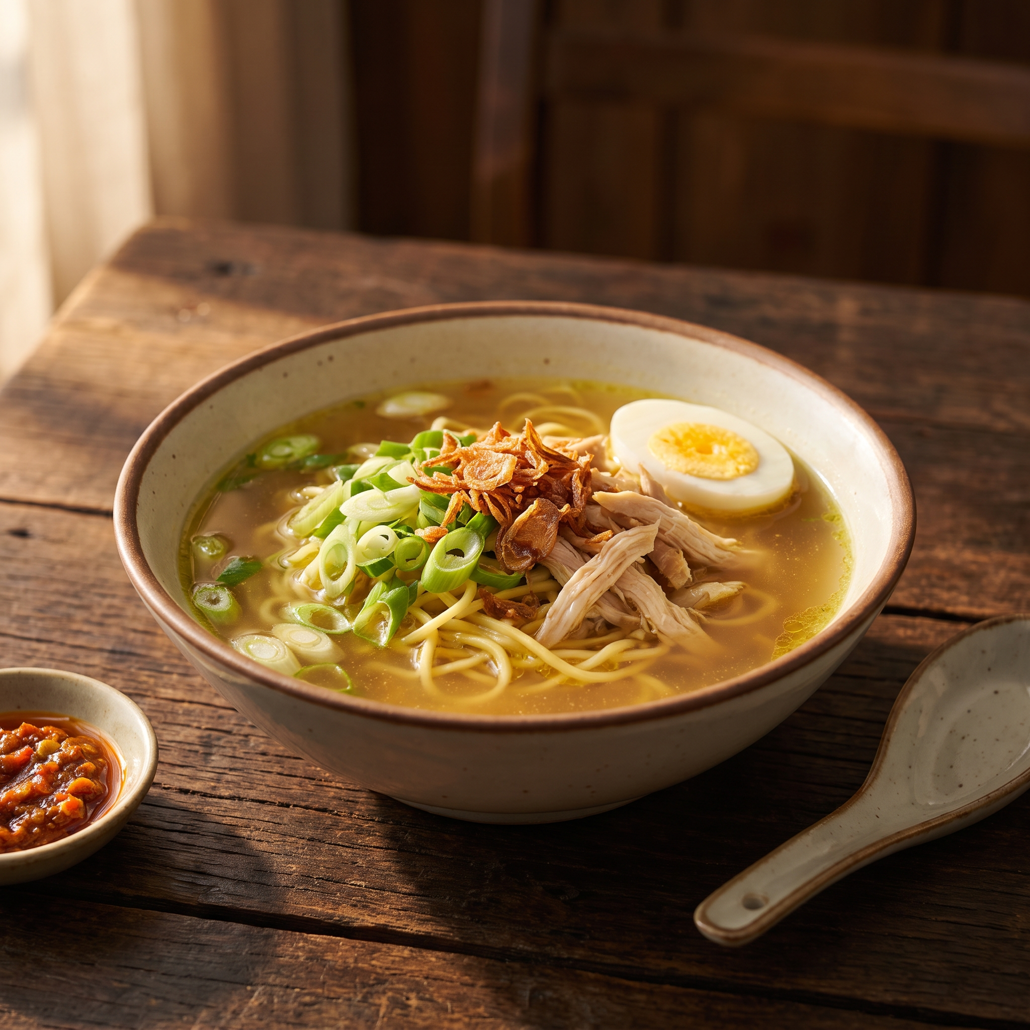 Serviervorschlag: Hühner-Nudelsuppe