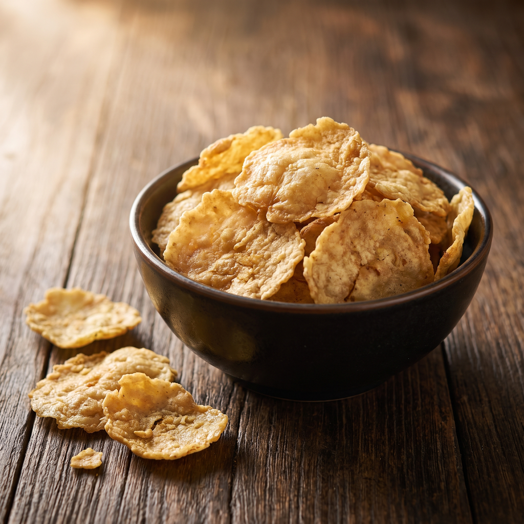 Serviervorschlag: Melinjo-Chips