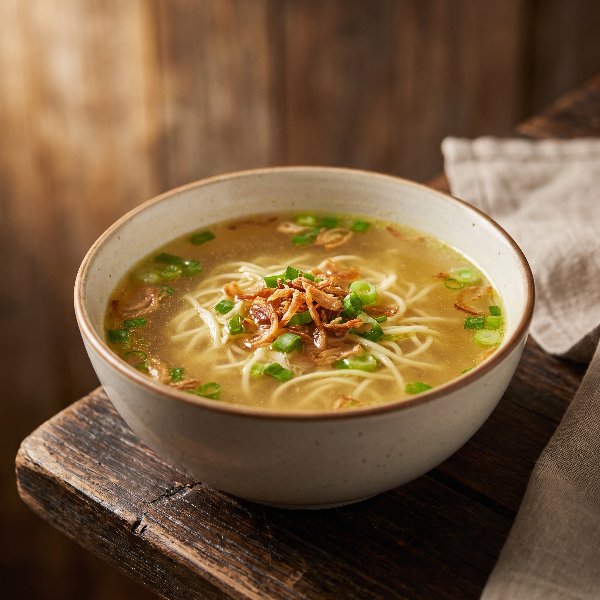 Serviervorschlag: Hühner-Nudelsuppe