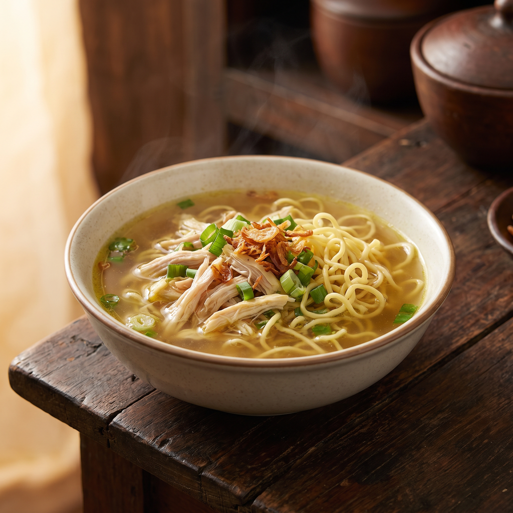 Serviervorschlag: Hühner-Nudelsuppe
