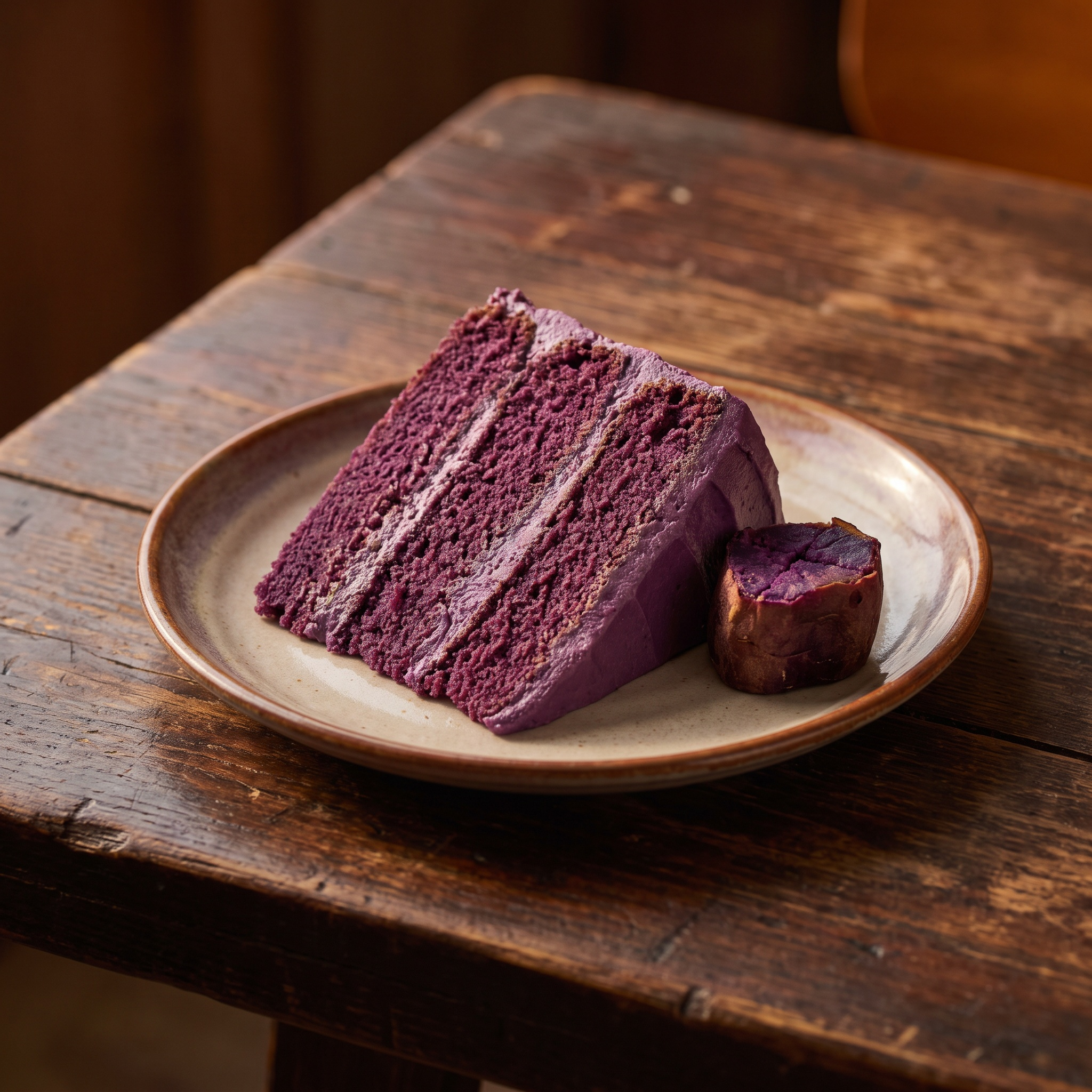 Serviervorschlag: Ube-Kuchen