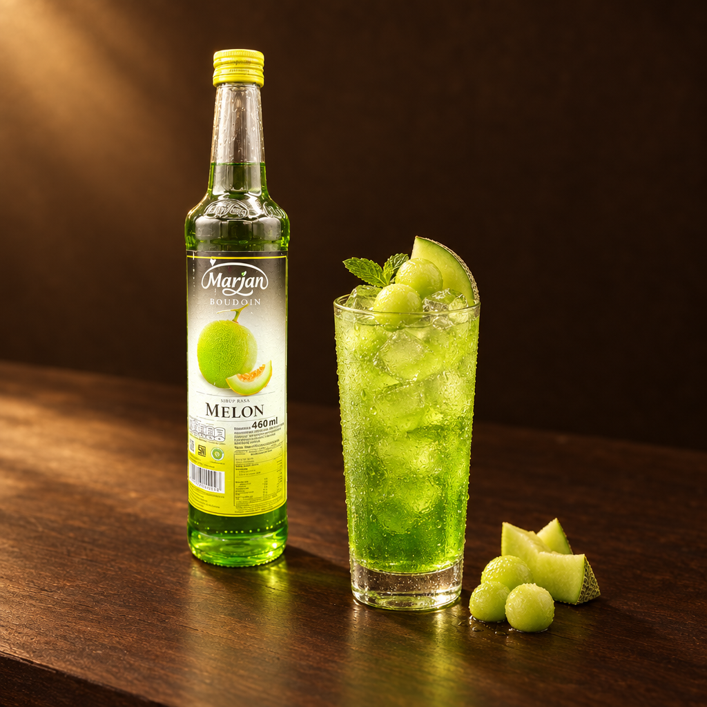 Marjan Sirup Melon – Flasche mit Melonen-Drink