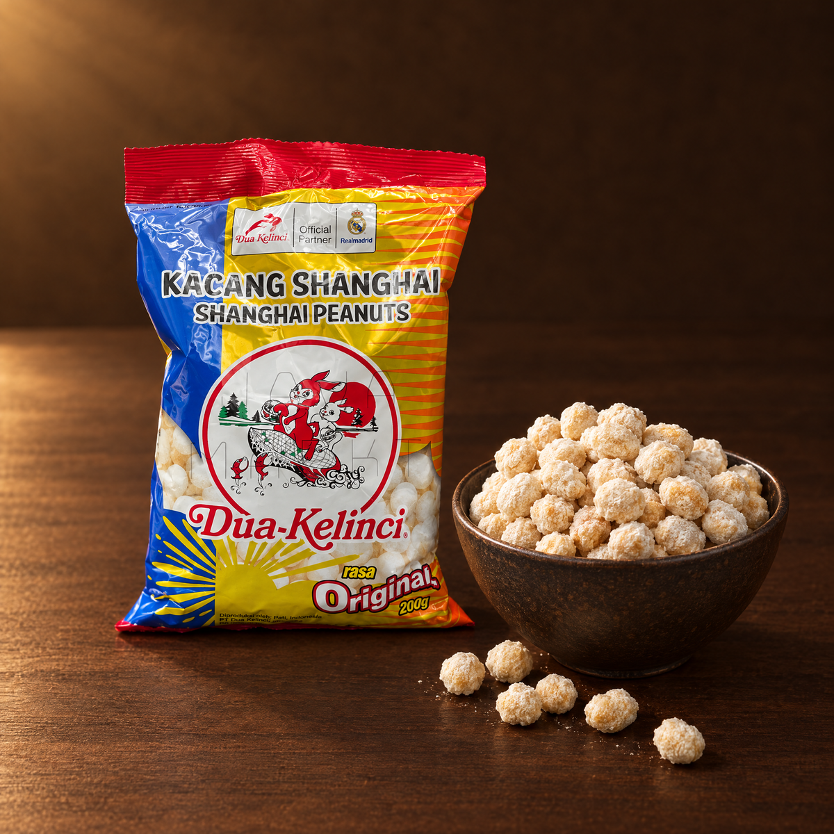 Dua Kelinci Kacang Shanghai Original 200g – Packung mit Erdnüssen in der Schale