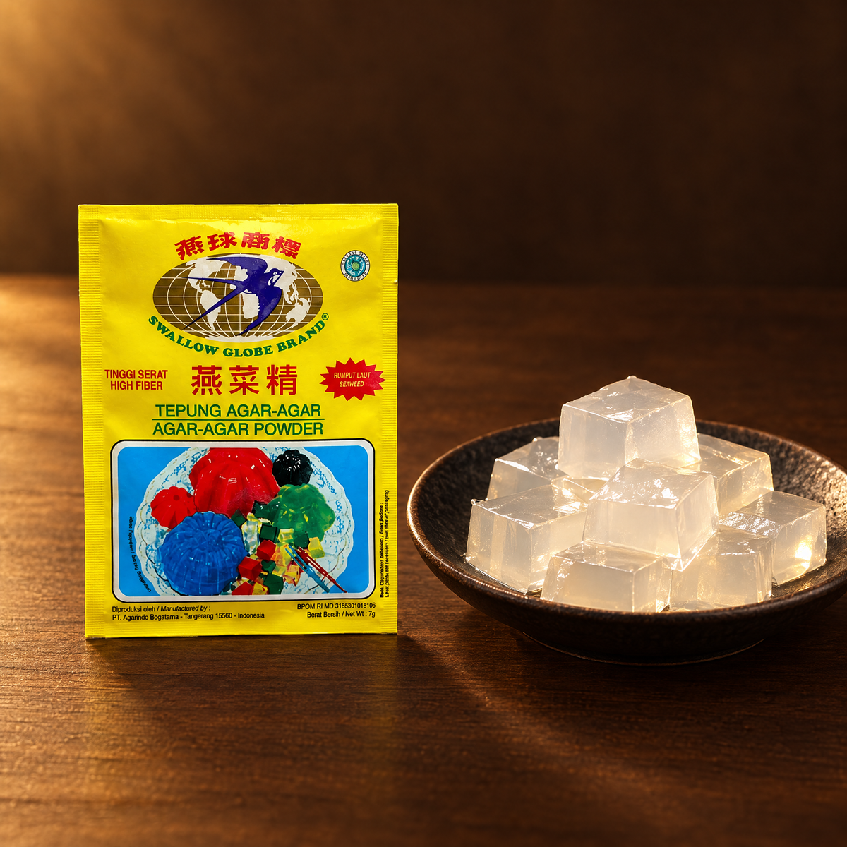 Swallow Agar Agar White 7g – Packung mit fertigem Agar-Dessert