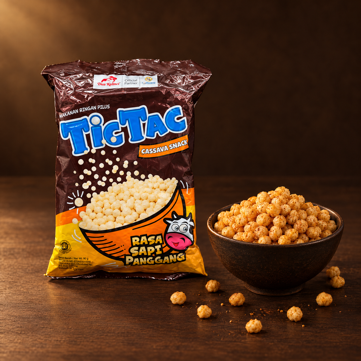 Tic Tac Rasa Sapi Panggang 90g – Packung mit Snack in der Schale
