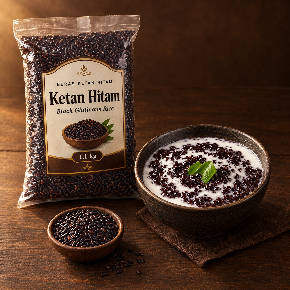 Ketan Hitam 1,1 kg – Packung mit Bubur Ketan Hitam