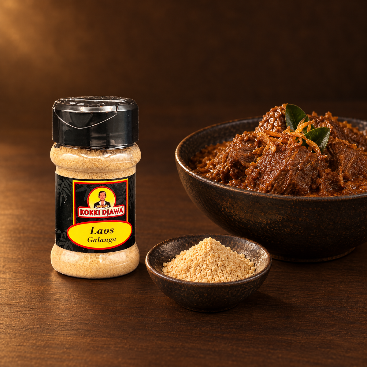 Kokki Djawa Bubuk Laos 30g – Packung mit Galgantpulver und Rendang