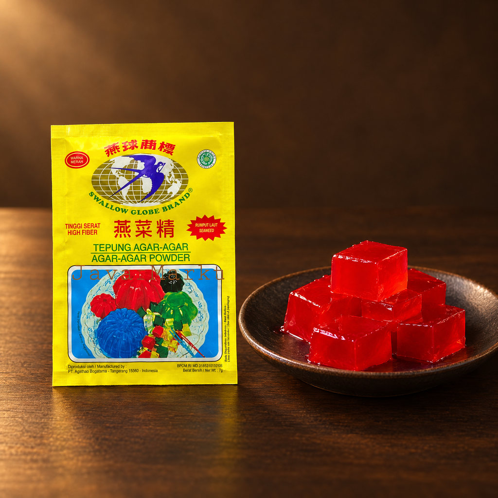 Swallow Agar Agar Merah 7g – Packung mit rotem Agar-Dessert