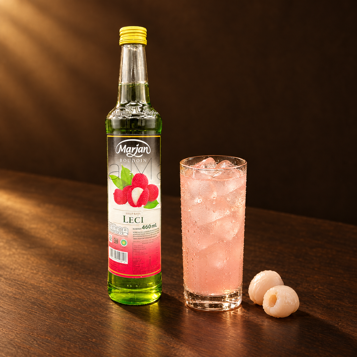 Marjan Sirup Leci 460ml – Flasche mit Litschi-Getränk