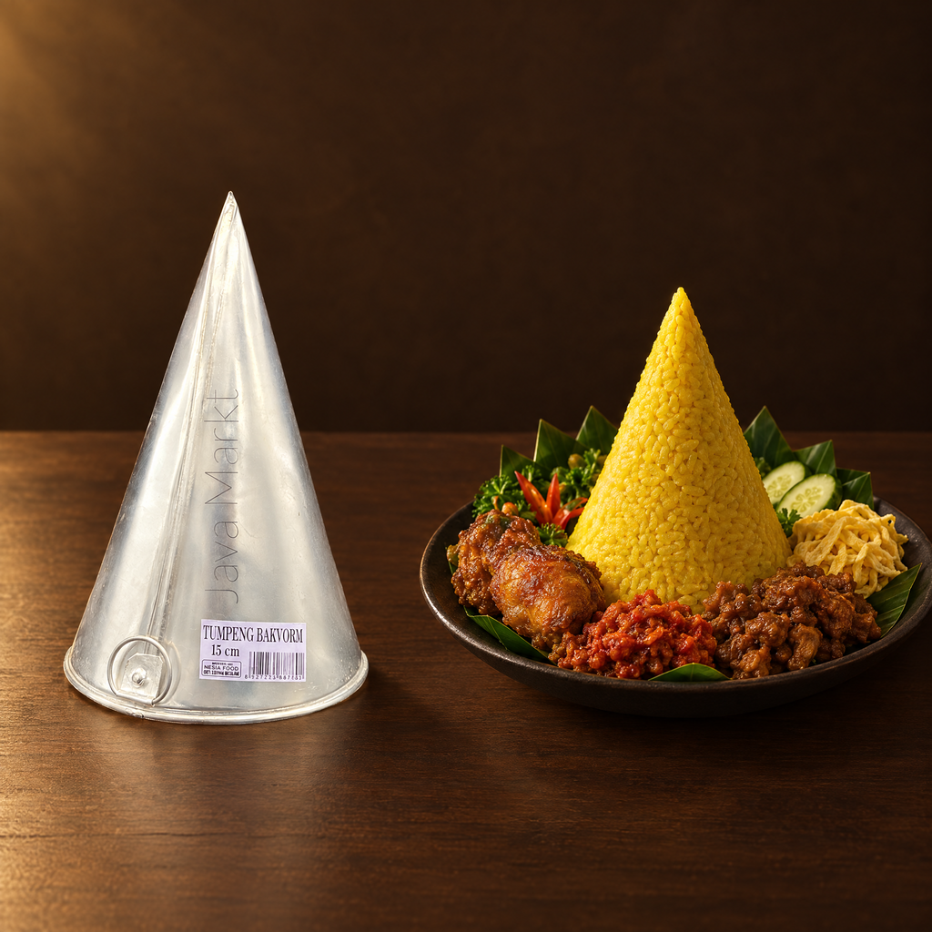 Cetakan Tumpeng 15 cm – Form mit fertigem Tumpeng