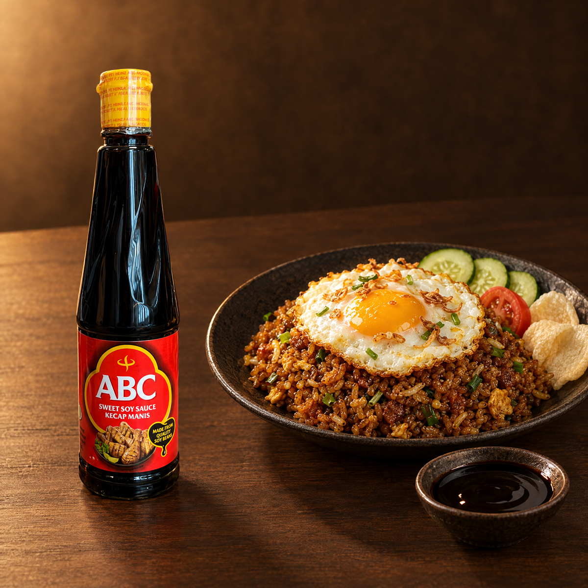ABC Kecap Manis 275 ml – Flasche mit Nasi Goreng