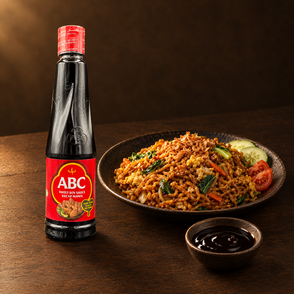 ABC Kecap Manis 600 ml PET – Flasche mit Mie Goreng