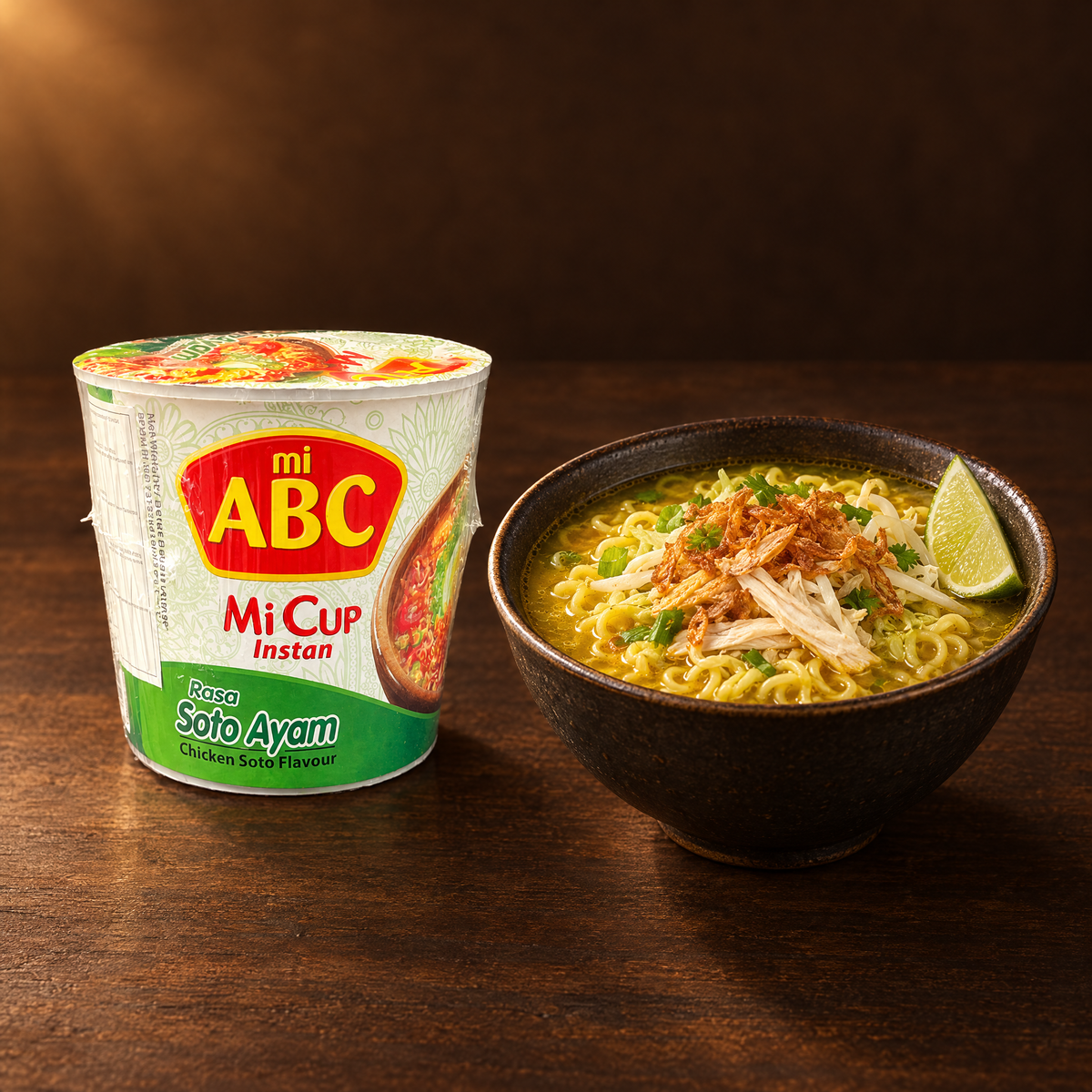 ABC Mi Cup Rasa Soto Ayam 60 g – Becher mit fertiger Soto-Suppe