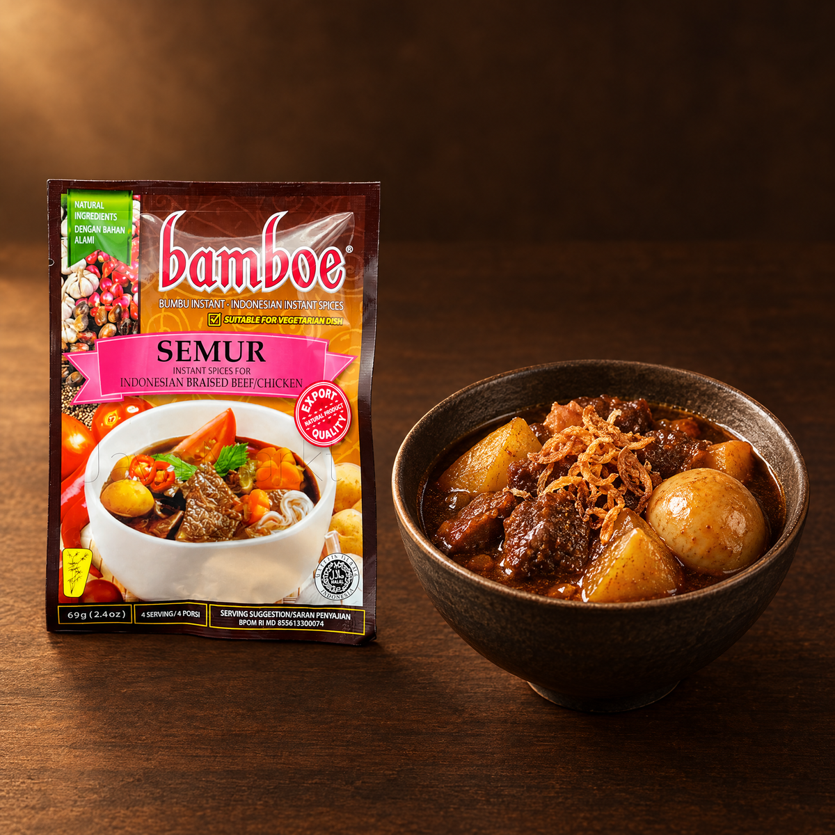 Bamboe Bumbu Semur 67 g – Packung mit fertigem Semur
