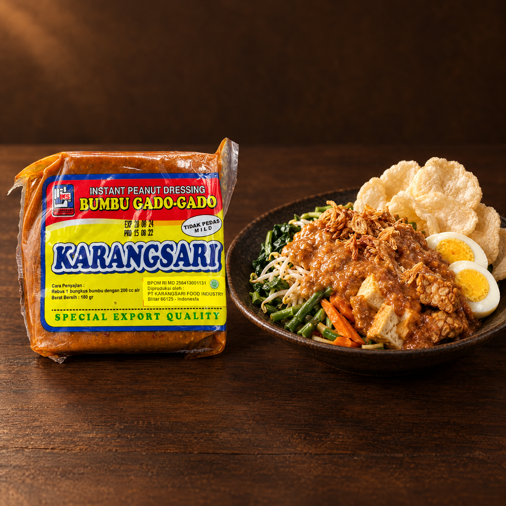 Karangsari Bumbu Gado Gado Tidak Pedas 180g – Packung mit Gado Gado