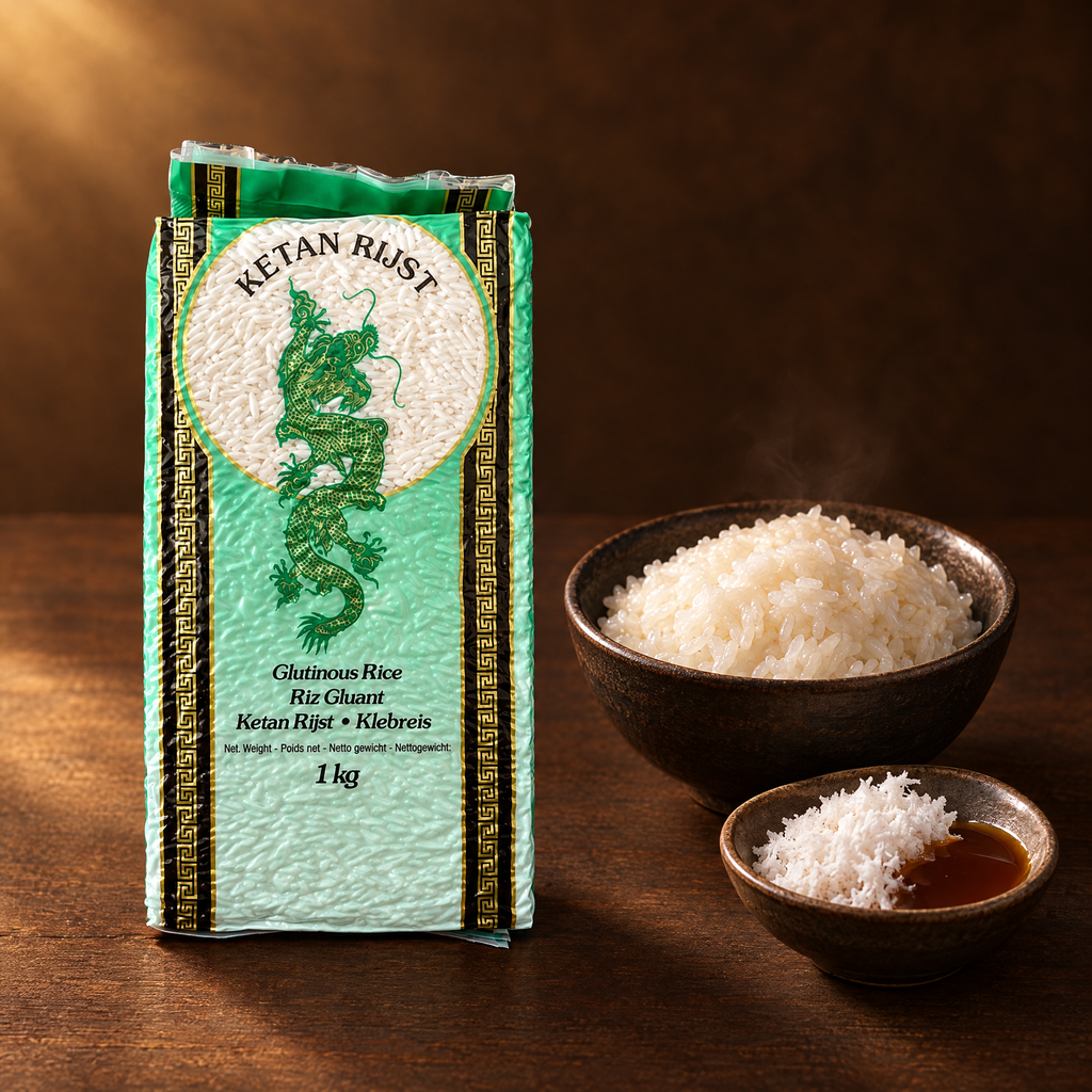 Beras Ketan Dragon – Packung mit gedämpftem Klebreis