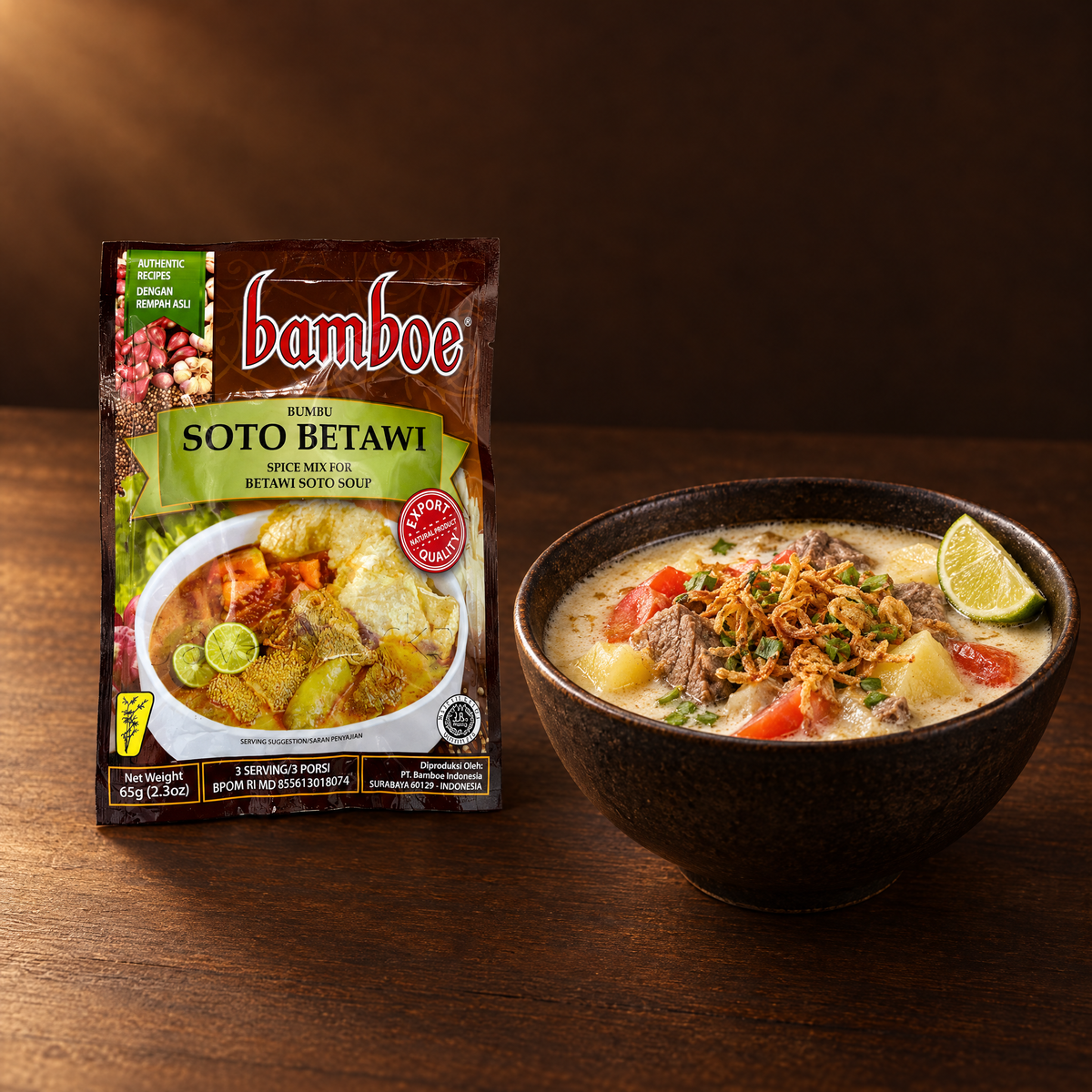 Bamboe Bumbu Soto Betawi 65 g – Packung mit Soto Betawi
