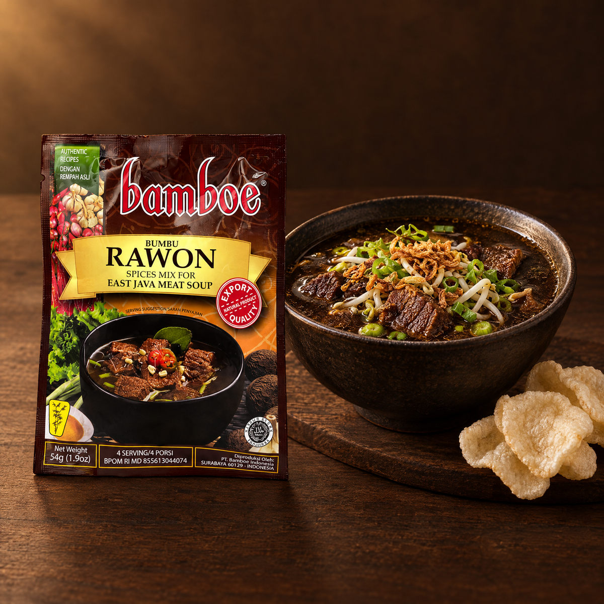 Bamboe Bumbu Rawon 54 g – Packung mit Rawon-Suppe