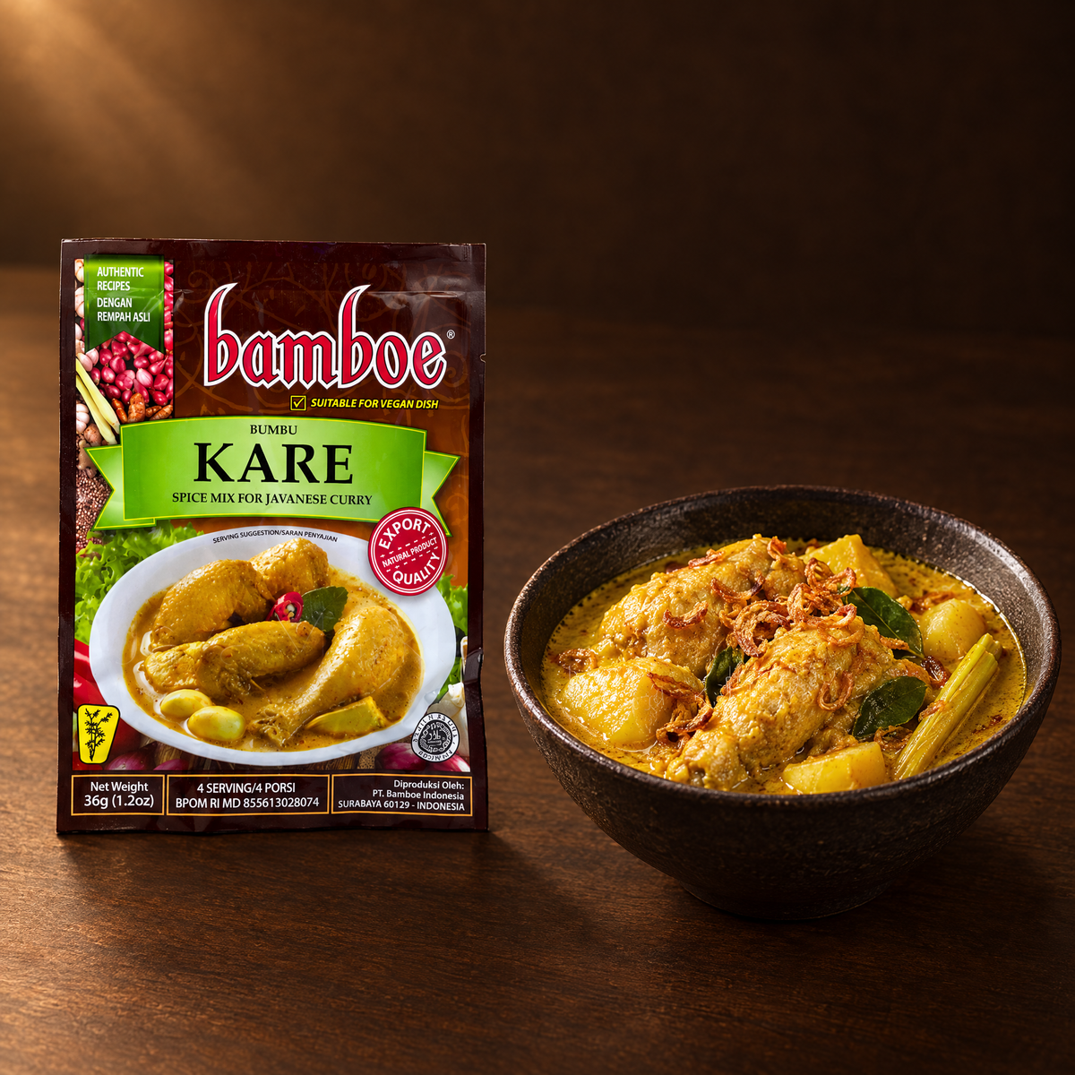 Bamboe Bumbu Kare 67 g – Packung mit fertigem Curry