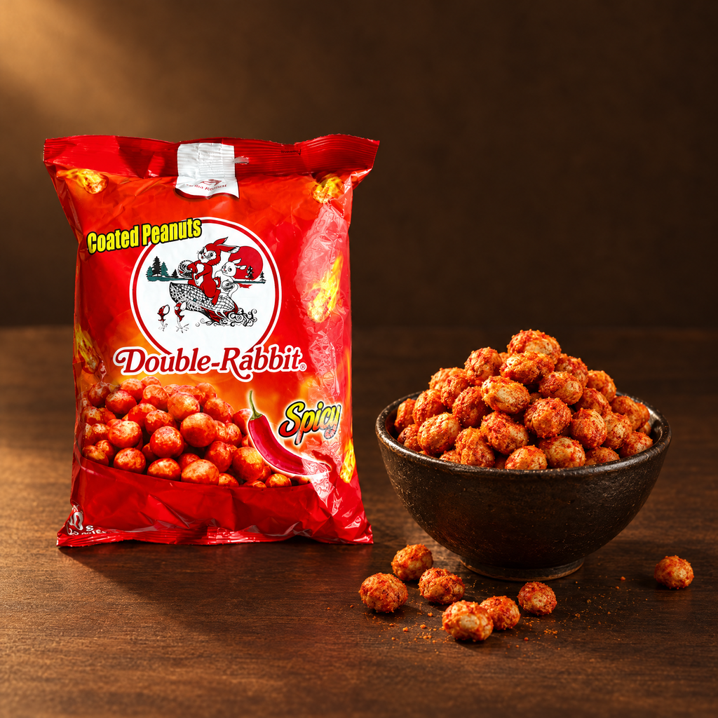Dua Kelinci Kacang Shanghai Spicy 150 g – Packung mit scharfen Erdnüssen