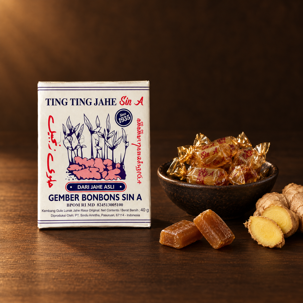 Sin A Permen Ting Ting Jahe 125g – Packung mit Ingwerbonbons