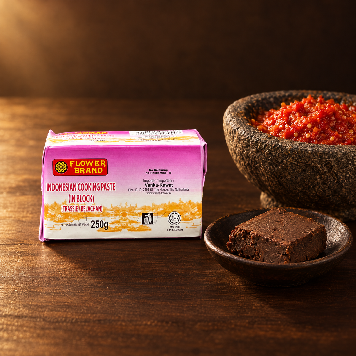 Flower Brand Terasi 250 g – Packung mit Garnelenpaste und Sambal