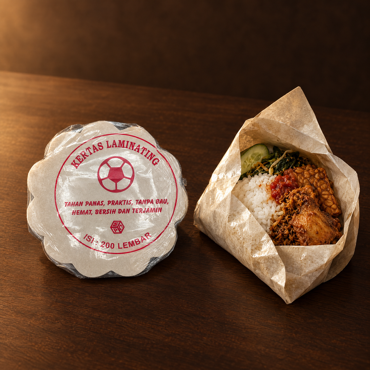 Kertas Nasi 500 Blatt – Packung mit eingewickeltem Nasi Bungkus