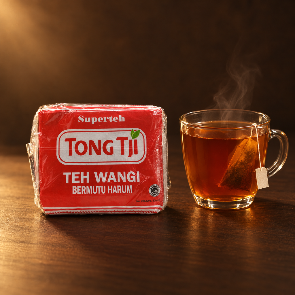 Tong Tji Superteh 25 Teebeutel – Packung mit Schwarztee im Glas