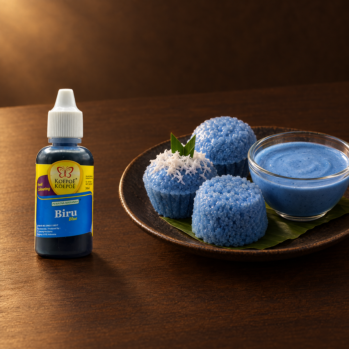 Koepoe Koepoe Pewarna Makanan Biru 40g – Fläschchen mit blauem Gebäck