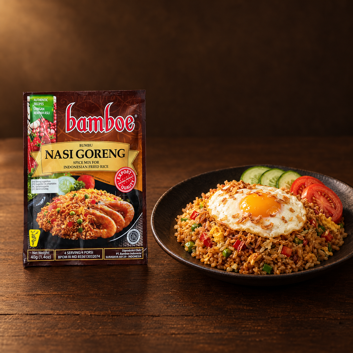 Bamboe Bumbu Nasi Goreng 67 g – Packung mit Nasi Goreng