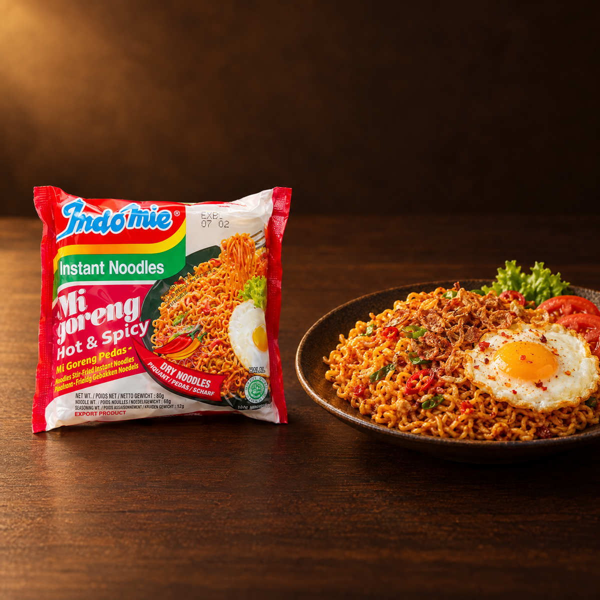 Indomie Mie Goreng Pedas 5 x 85 g – Packung mit zubereitetem Mie Goreng