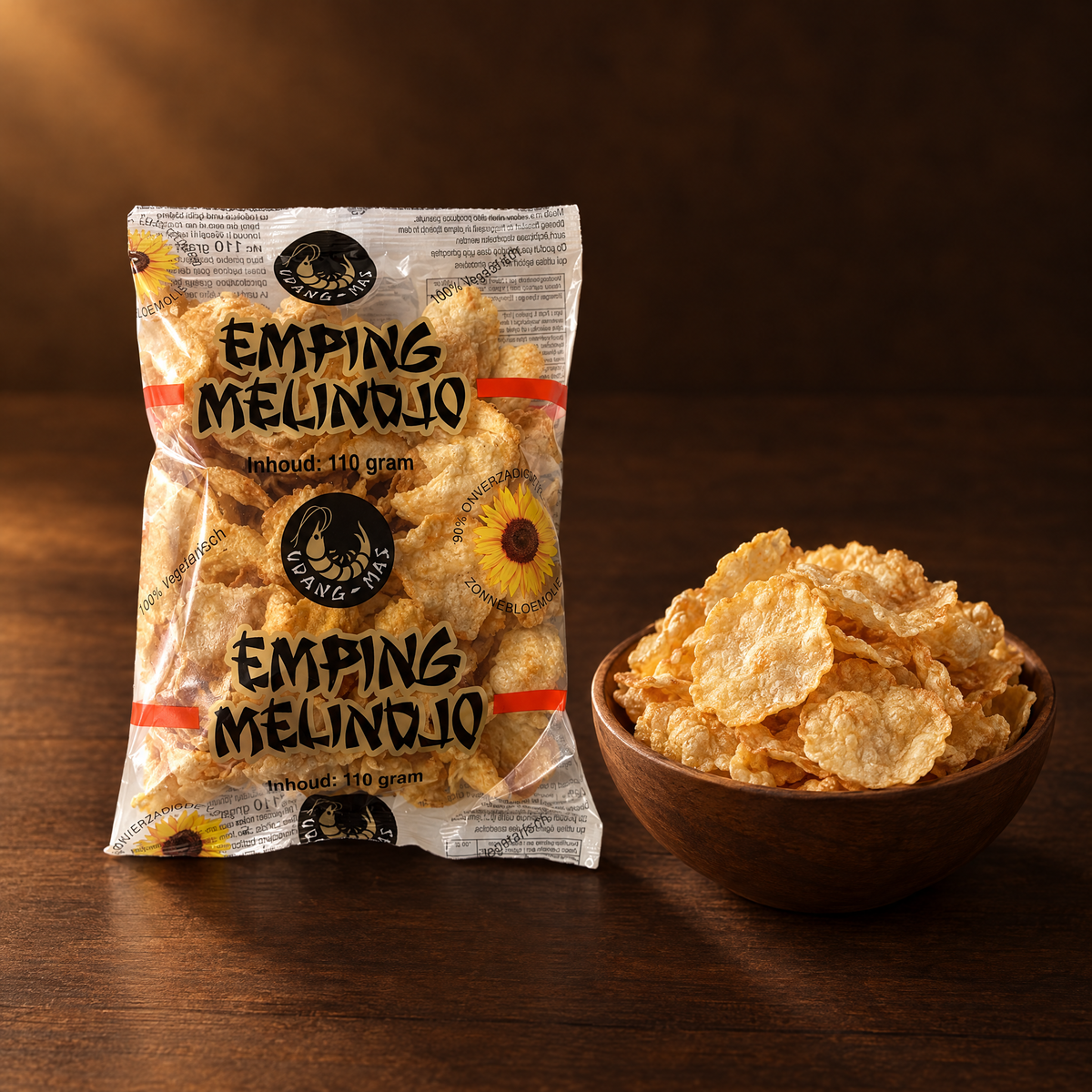 Udang Mas Emping Melinjo Goreng – Packung mit Emping-Crackern