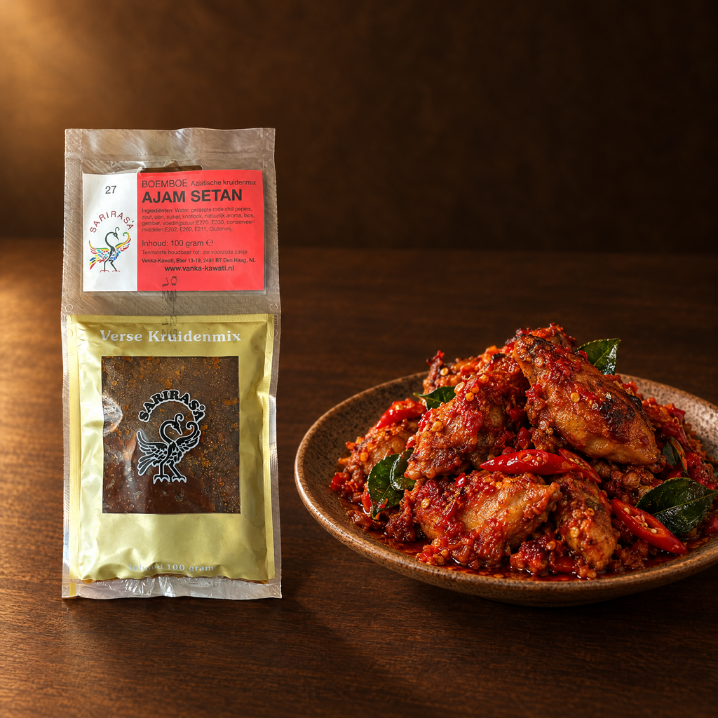 Sari Rasa Bumbu Ayam Setan – Packung mit scharfem Hähnchen