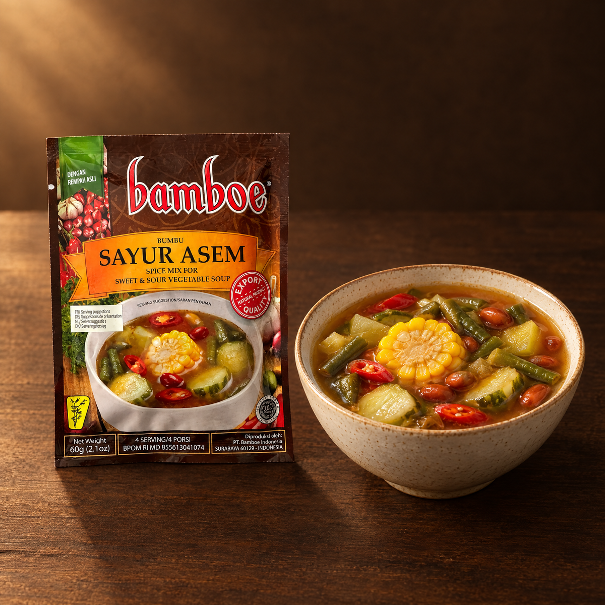 Bamboe Bumbu Sayur Asam 60 g – Packung mit Sayur Asam