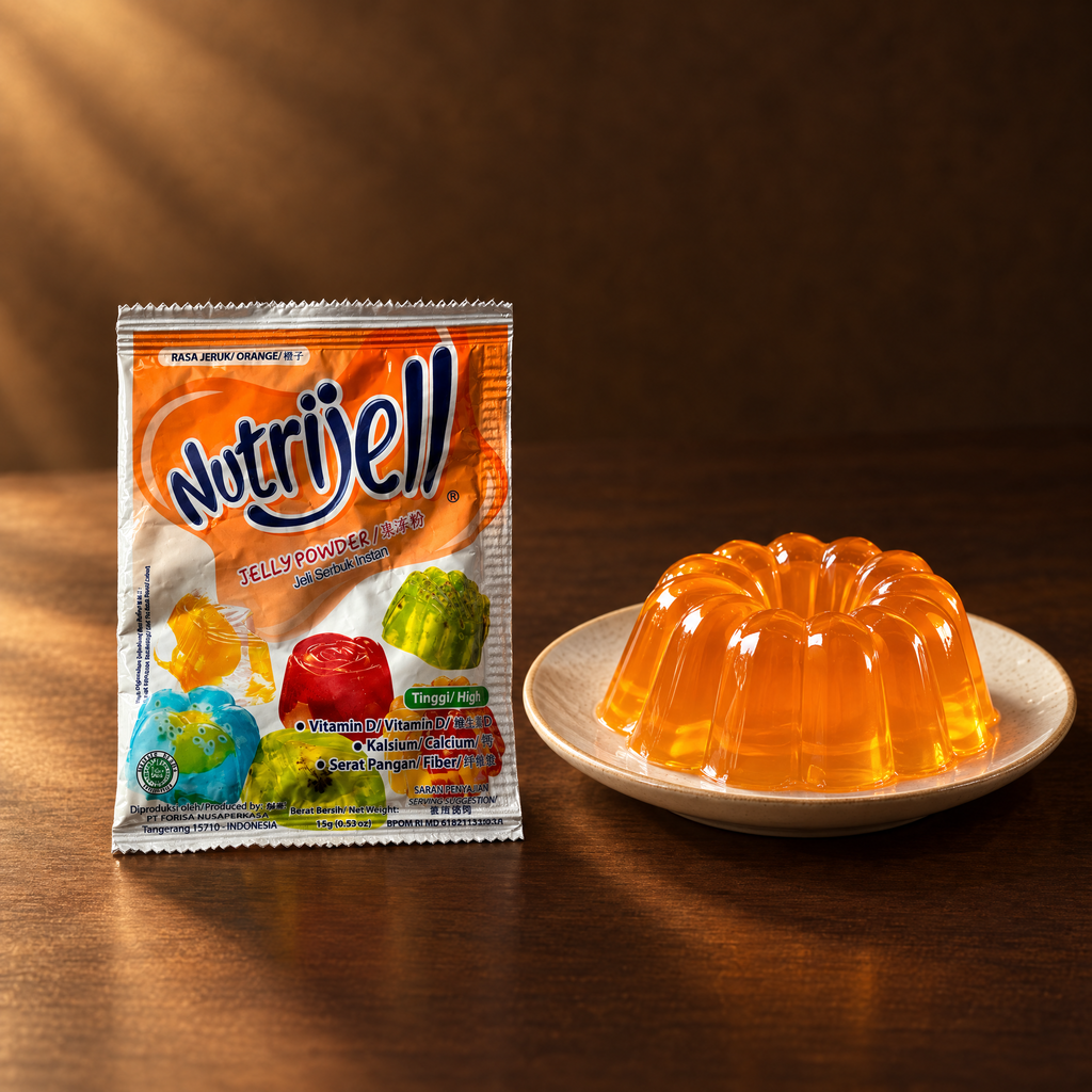 Nutrijell Jelly Powder Rasa Jeruk 15 g – Packung mit Orangen-Gelee