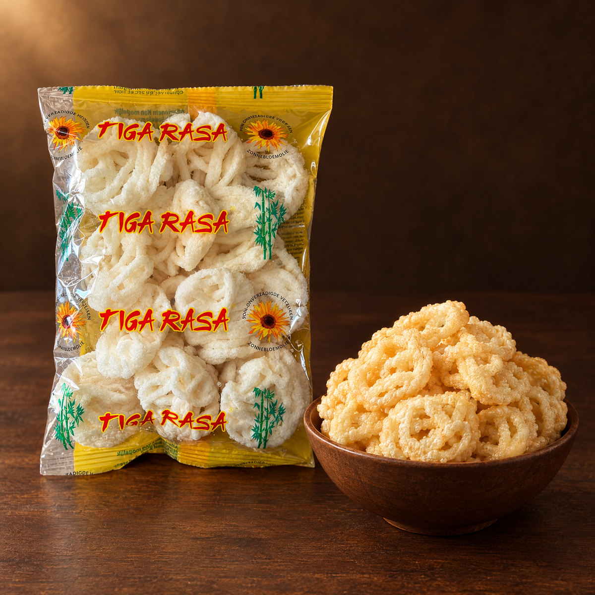 Kerupuk Palembang Mini 200 g – Packung mit frittierten Krupuk