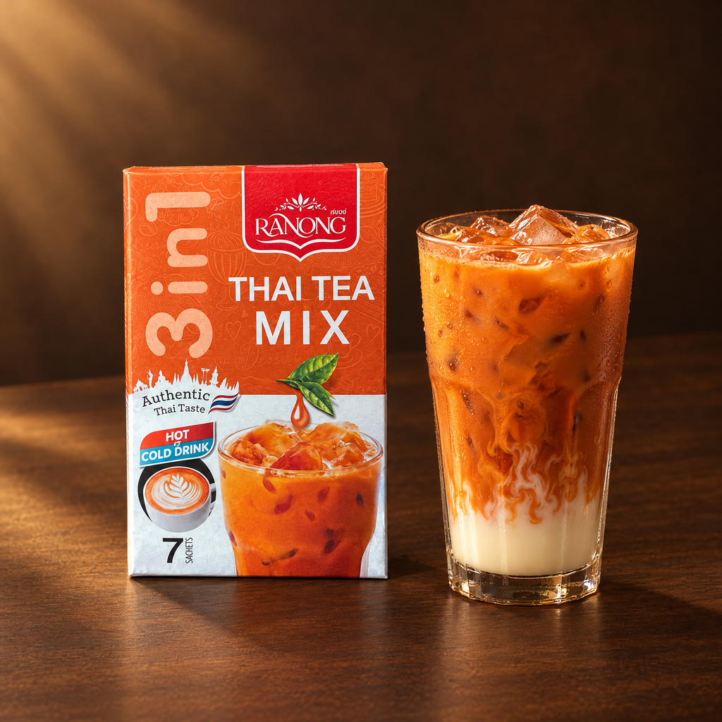 Ranong Tea Instant Thai Tea Mix 200 g – Packung mit Thai Milk Tea