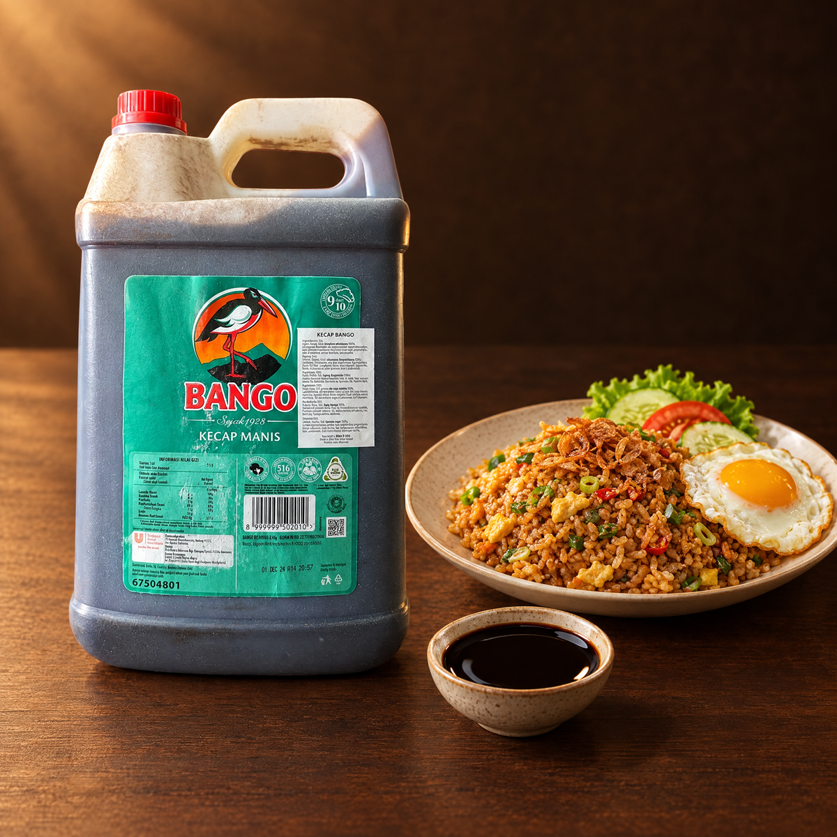 Bango Kecap Manis Jerigen 5 L – Kanister mit Nasi Goreng