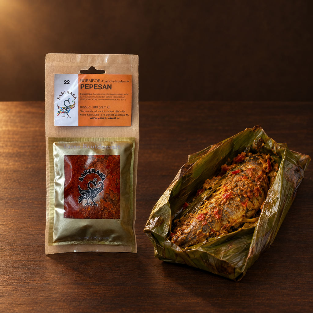 Sari Rasa Bumbu Pepesan – Packung mit Pepes im Bananenblatt