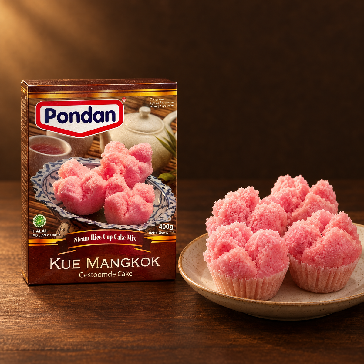 Pondan Kue Mangkok Backmischung 400 g – Packung mit Kue Mangkok