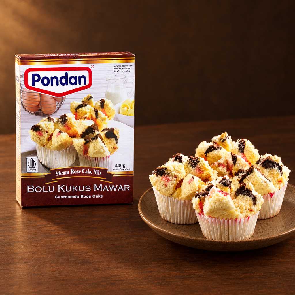 Pondan Bolu Kukus Mawar Backmischung 400 g – Packung mit Bolu Kukus