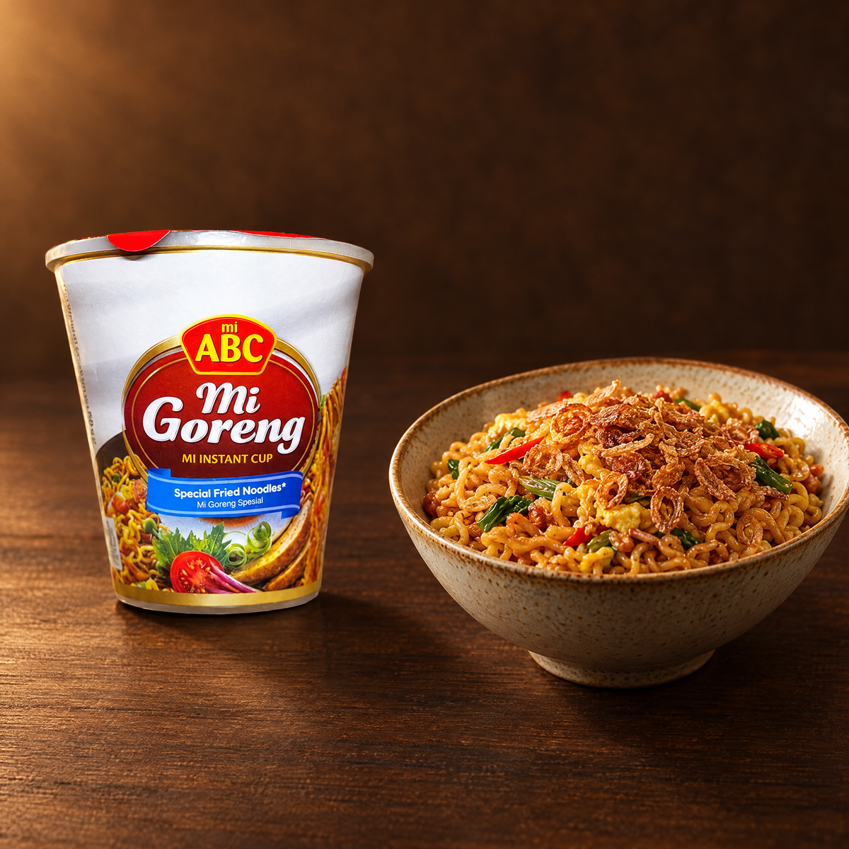 ABC Instant Cup Mie Goreng Spesial 75 g – Becher mit zubereiteten Nudeln