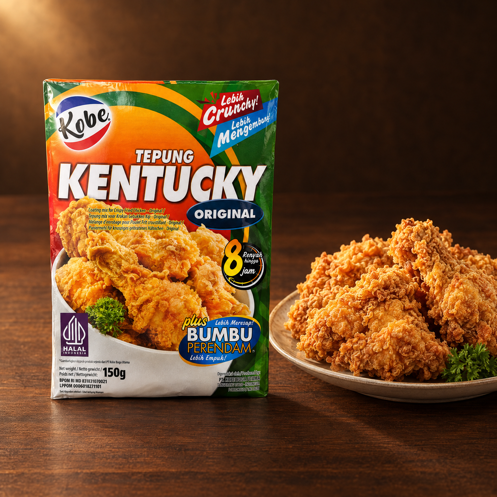 Kobe Tepung Kentucky Original 180 g – Packung mit knusprigem Hähnchen